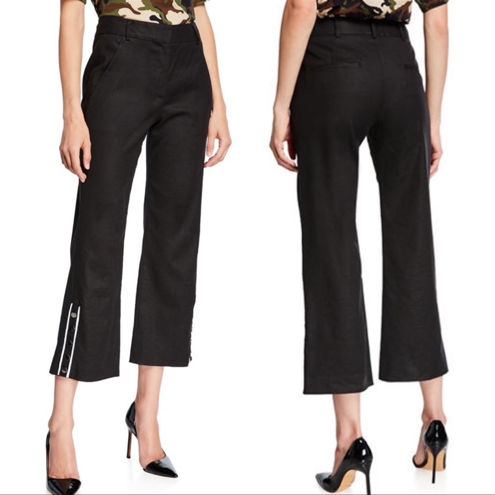 Veronica Beard Martin Button Trim Pants Black